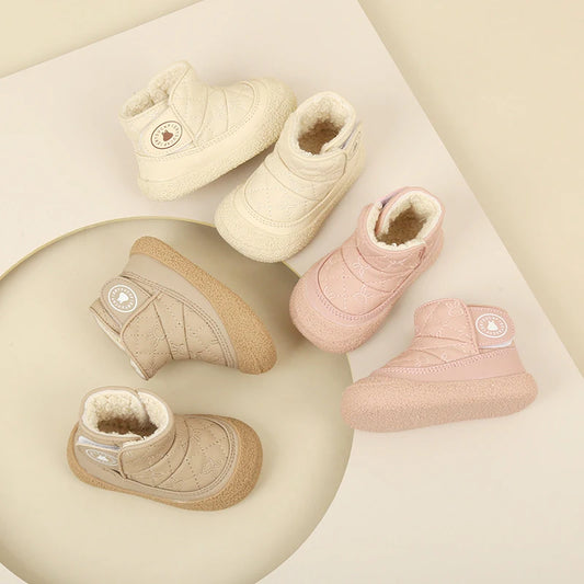 Cozy Padded Winter Boots For Toddlers Unisex Cartoon Rabbit Design With Non Slip Rubber Soles For Indoor Outdoor Walking - ToylandEU