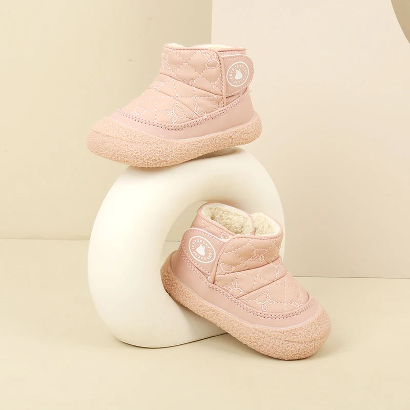 Cozy Padded Winter Boots For Toddlers Unisex Cartoon Rabbit Design With Non Slip Rubber Soles For Indoor Outdoor Walking - ToylandEU