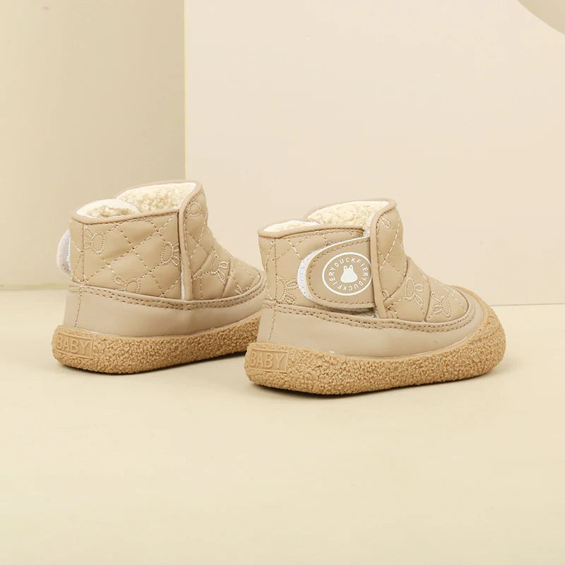 Cozy Padded Winter Boots For Toddlers Unisex Cartoon Rabbit Design With Non Slip Rubber Soles For Indoor Outdoor Walking - ToylandEU