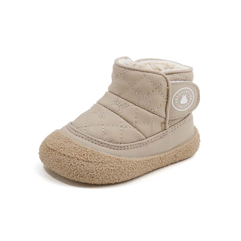 Cozy Padded Winter Boots For Toddlers Unisex Cartoon Rabbit Design With Non Slip Rubber Soles For Indoor Outdoor Walking - ToylandEU