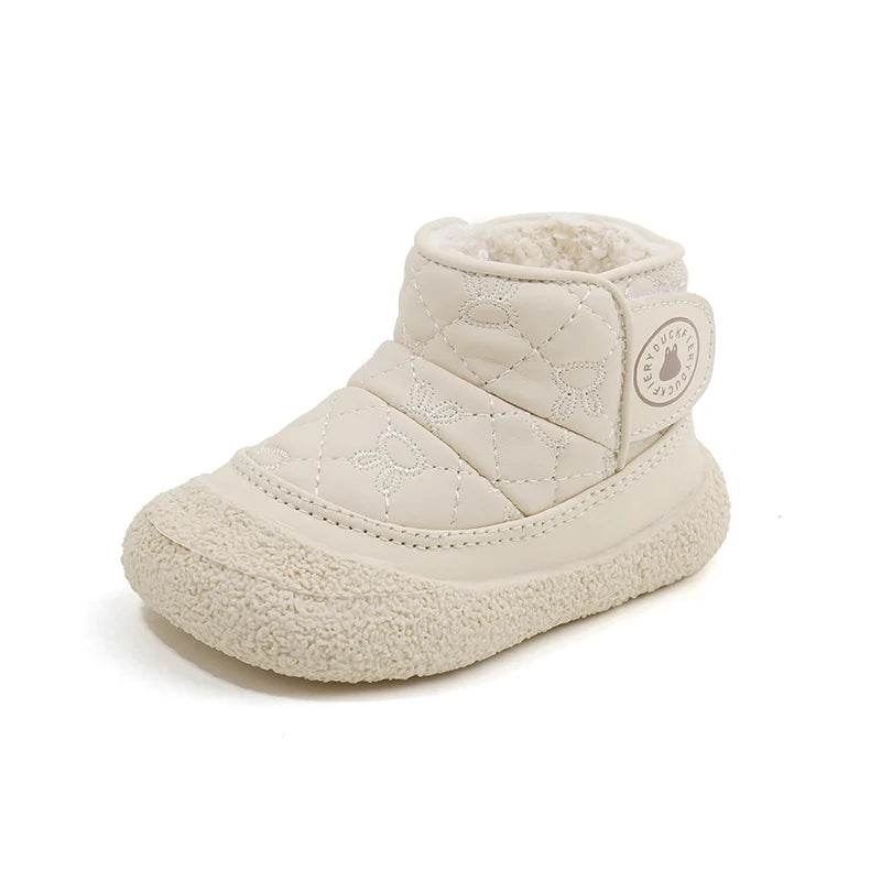 Cozy Padded Winter Boots For Toddlers Unisex Cartoon Rabbit Design With Non Slip Rubber Soles For Indoor Outdoor Walking - ToylandEU