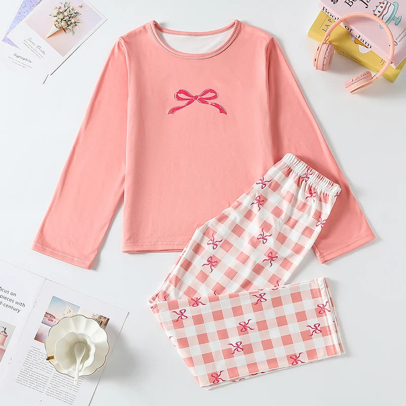 Cozy Pajama Set Plaid Winter Warmth Two Piece Home Wear For Teen Boys Plus Size All Day Comfort - ToylandEU