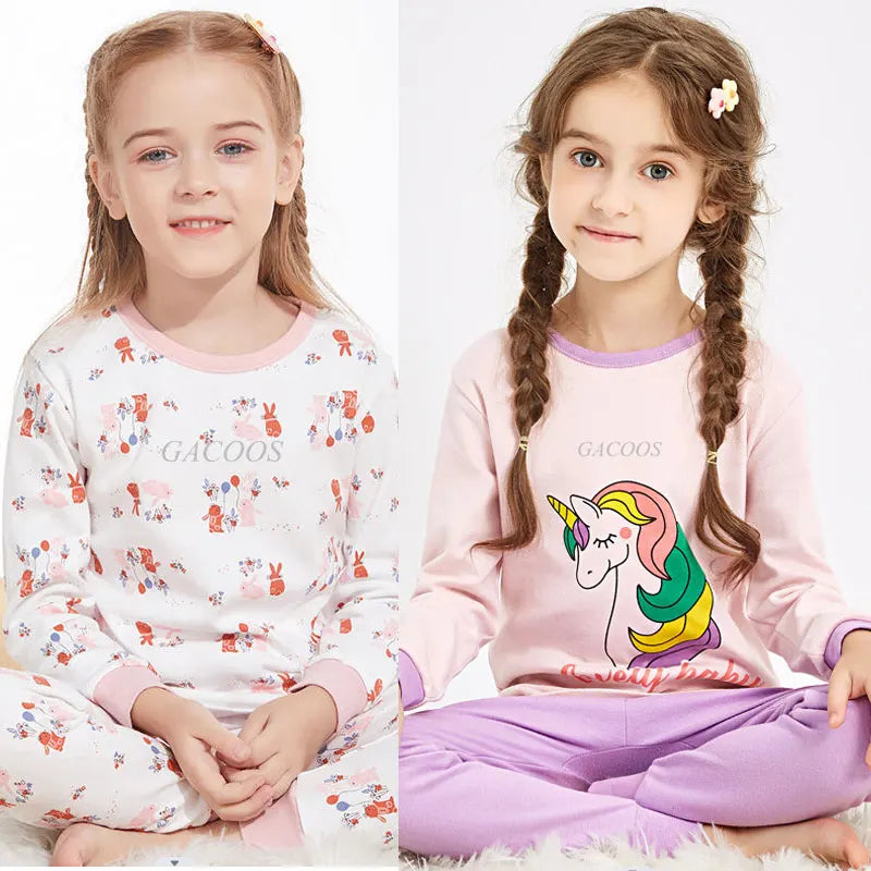 Cozy Pajamas Cotton Knit Unisex For Kids Aged 3 To 14 Winter Sleepwear Soft Warm Durable - ToylandEU