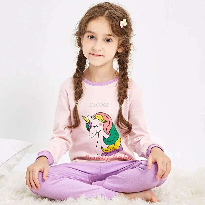 Cozy Pajamas Cotton Knit Unisex For Kids Aged 3 To 14 Winter Sleepwear Soft Warm Durable - ToylandEU