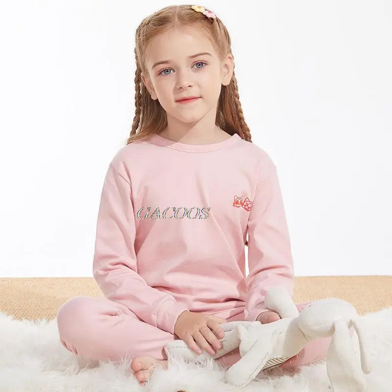 Cozy Pajamas Cotton Knit Unisex For Kids Aged 3 To 14 Winter Sleepwear Soft Warm Durable - ToylandEU