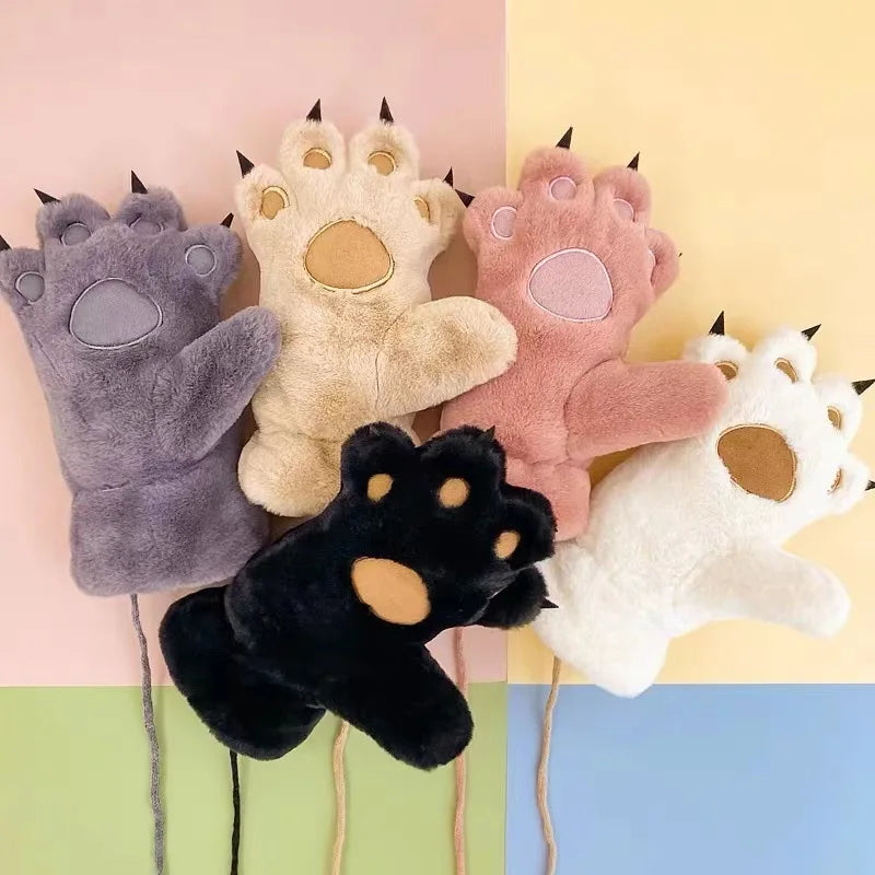 Cozy Plush Bear Paw Gloves Plushclaw For Cosplay And Winter Warmth - ToylandEU