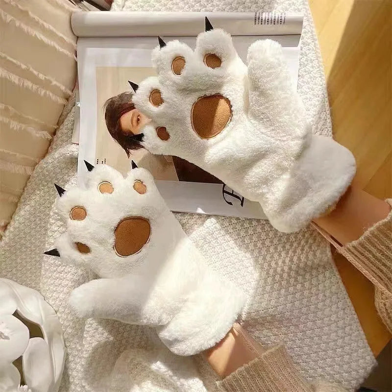 Cozy Plush Bear Paw Gloves Plushclaw For Cosplay And Winter Warmth - ToylandEU