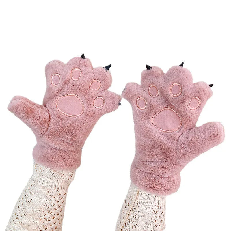 Cozy Plush Bear Paw Gloves Plushclaw For Cosplay And Winter Warmth - ToylandEU