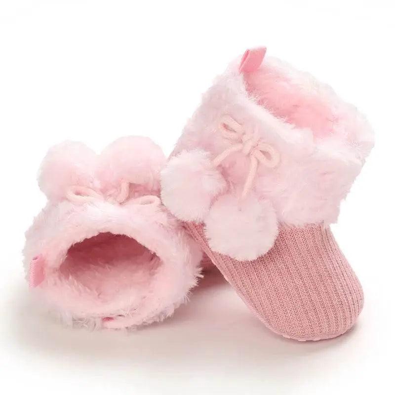 Cozy Plush Cotton Baby Booties for Autumn & Winter - Soft Soled, Non-Slip, 0-18 Months -  ToylandEU™