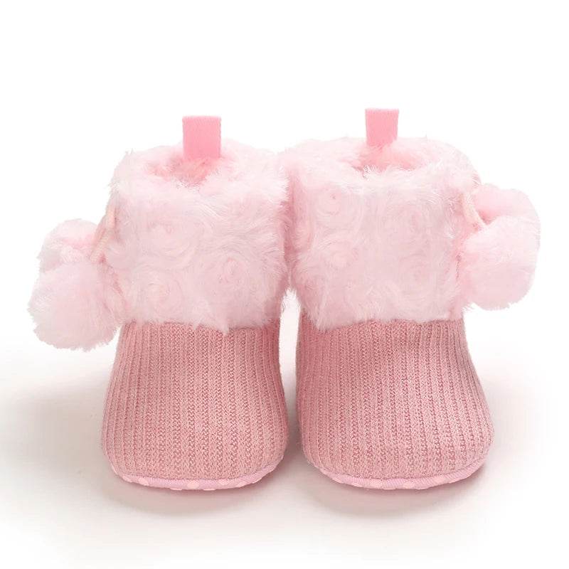 Cozy Plush Cotton Baby Booties for Autumn & Winter - Soft Soled, Non-Slip, 0-18 Months - ToylandEU