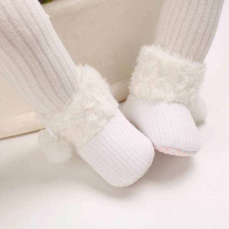Cozy Plush Cotton Baby Booties for Autumn & Winter - Soft Soled, Non-Slip, 0-18 Months - ToylandEU