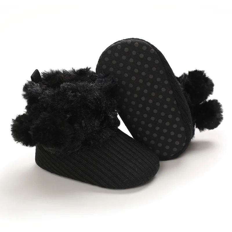 Cozy Plush Cotton Baby Booties for Autumn & Winter - Soft Soled, Non-Slip, 0-18 Months - ToylandEU