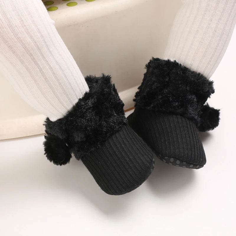 Cozy Plush Cotton Baby Booties for Autumn & Winter - Soft Soled, Non-Slip, 0-18 Months - ToylandEU