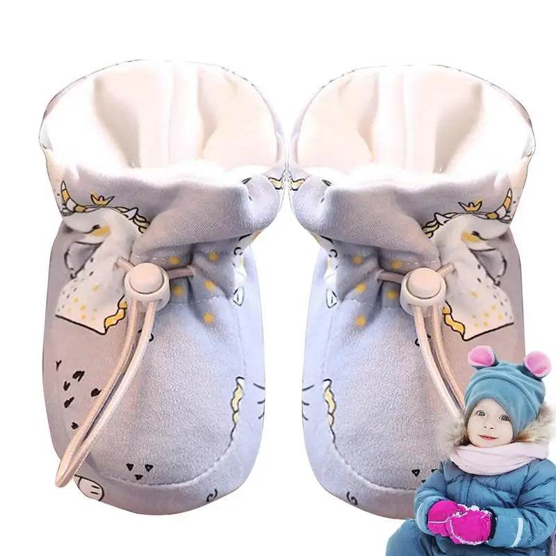 Cozy Plush Winter Baby Boots with Drawstring Design for Outdoor Adventures and Home Comfort - ToylandEU