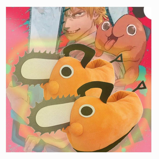 Cozy Pochita Plush Slippers – Perfect for Chainsaw Man Fans! - ToylandEU