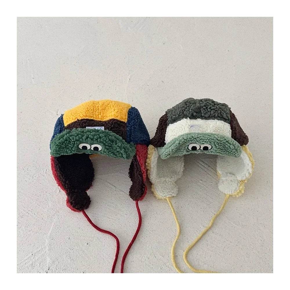 Cozy Sherpa Fleece Ear Flap Ushanka Hat Color Block Toddlers - ToylandEU