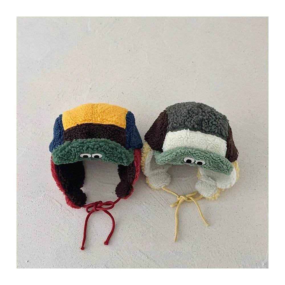 Cozy Sherpa Fleece Ear Flap Ushanka Hat Color Block Toddlers - ToylandEU