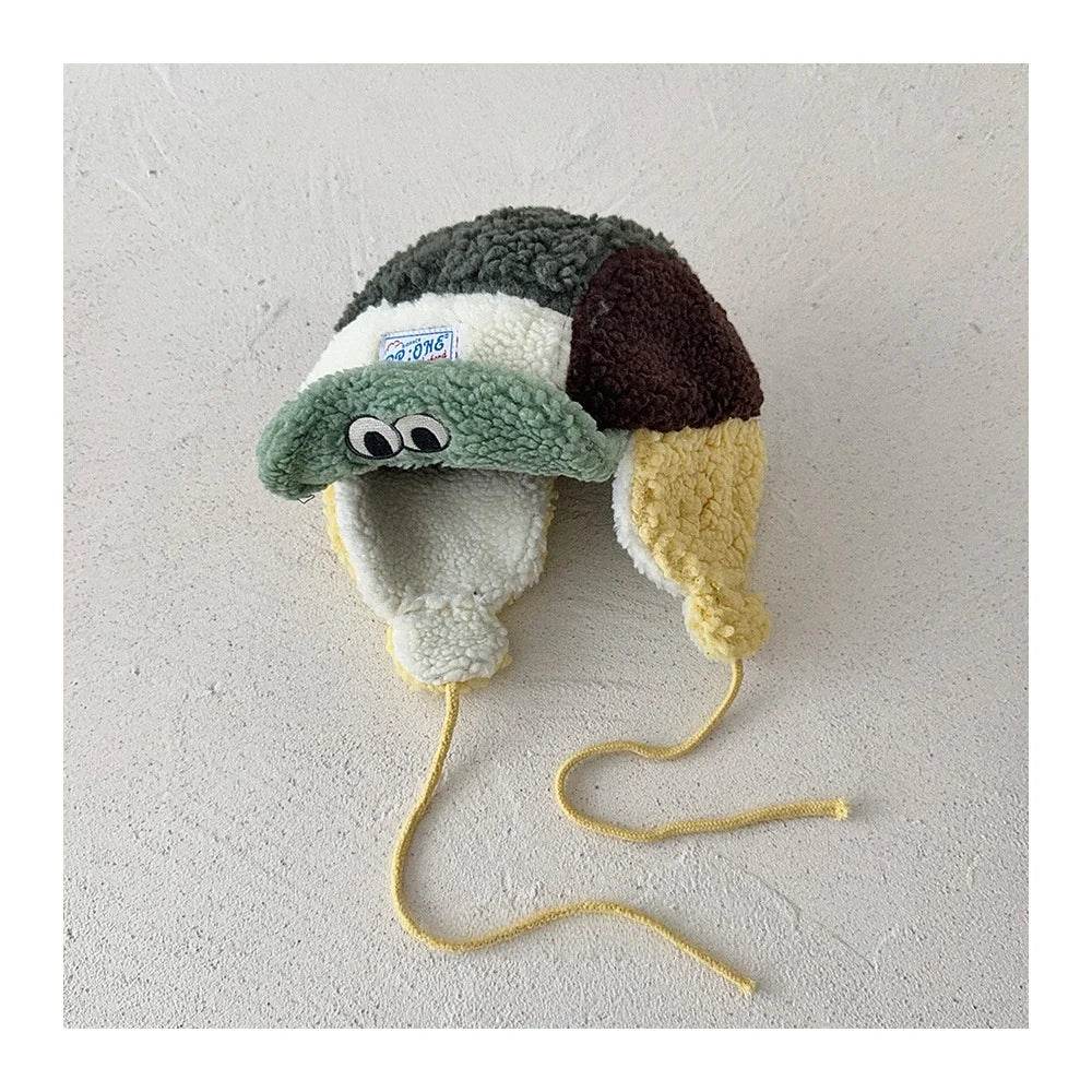 Cozy Sherpa Fleece Ear Flap Ushanka Hat Color Block Toddlers - ToylandEU