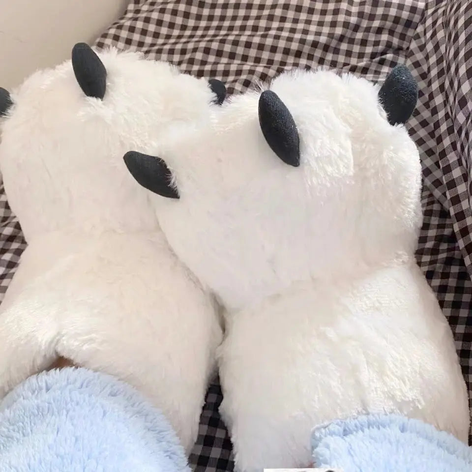 Cozy Slippers Bear Claw Design Furry Warm For Women And Men - ToylandEU