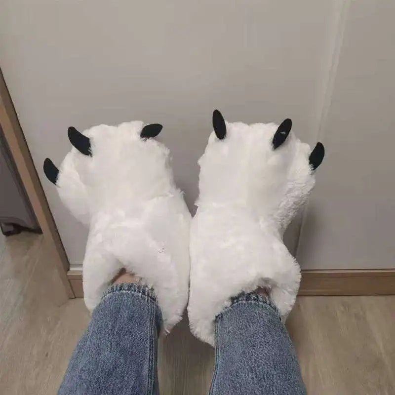 Cozy Slippers Bear Claw Design Furry Warm For Women And Men - ToylandEU