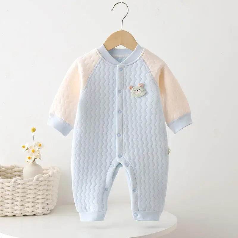 Cozy Unisex Baby Bodysuit Romper Long Sleeve Knit Climbing Suit With Cartoon Print For Toddlers - ToylandEU