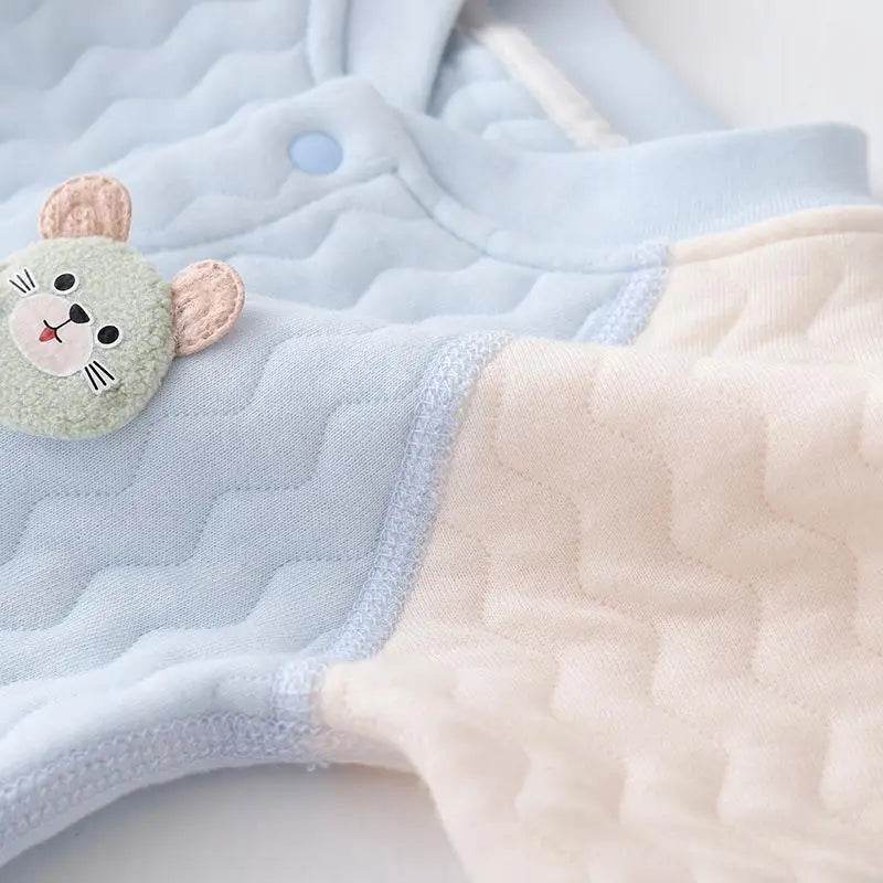 Cozy Unisex Baby Bodysuit Romper Long Sleeve Knit Climbing Suit With Cartoon Print For Toddlers - ToylandEU