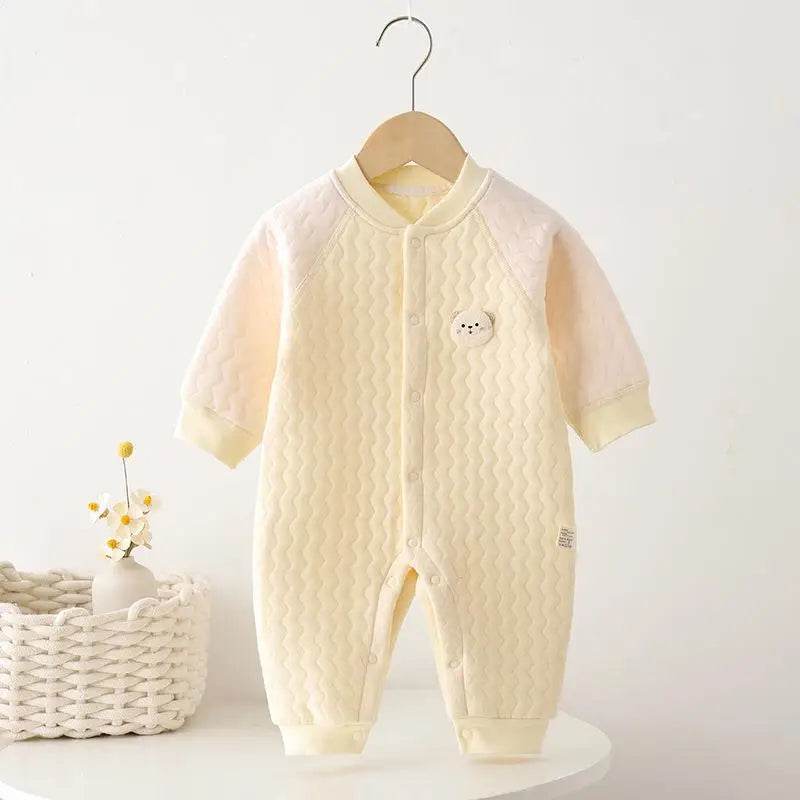 Cozy Unisex Baby Bodysuit Romper Long Sleeve Knit Climbing Suit With Cartoon Print For Toddlers - ToylandEU