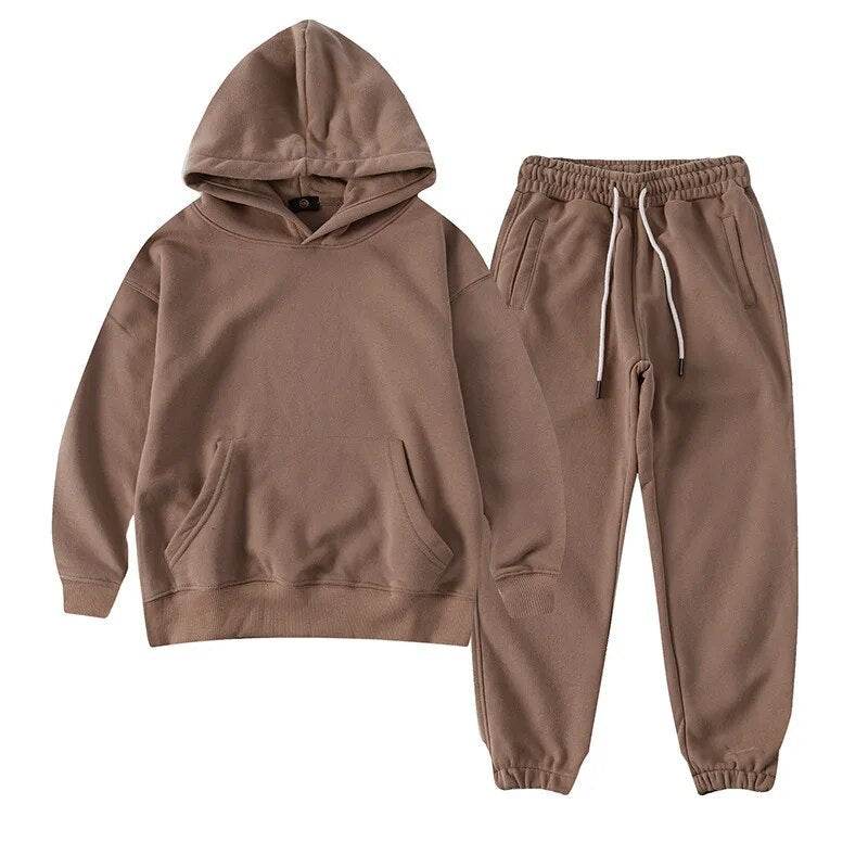 Cozy Unisex Kids Solid Color Hoodie Tracksuit for Autumn Adventures - ToylandEU