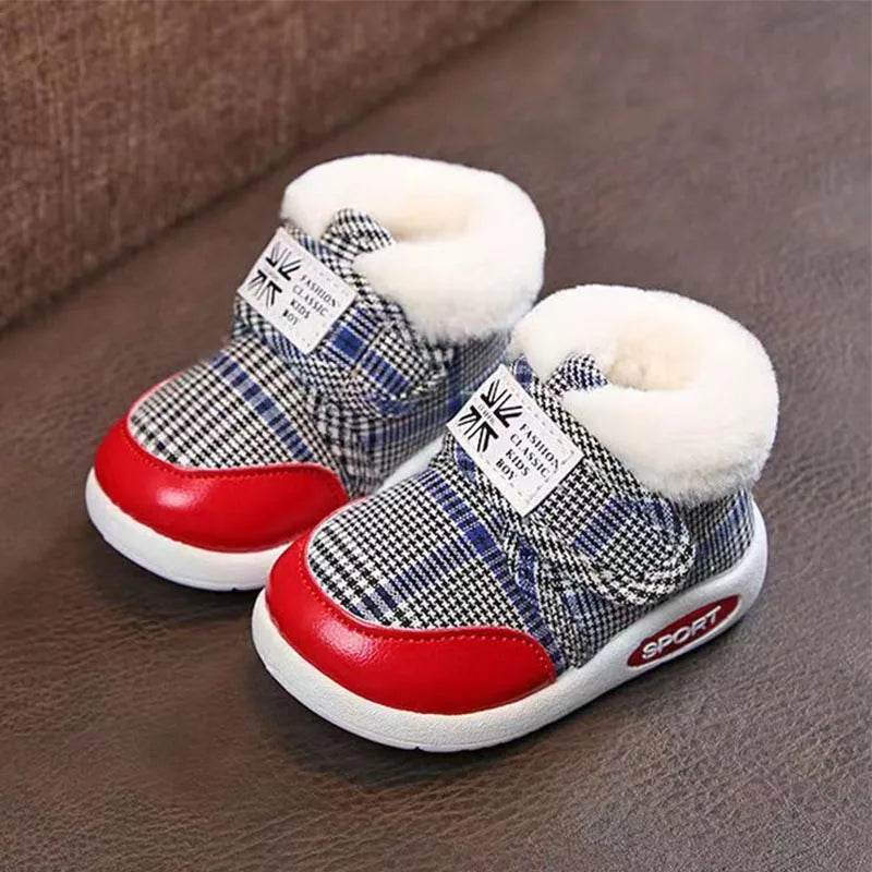 Cozy Velvet-Lined Baby Winter Boots - Non-Slip Cotton Walking Shoes for Kids - ToylandEU