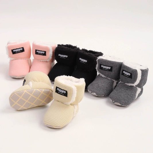 Cozy Warm Baby Booties Fleece Lined Winter Mid Calf Booties With Hook And Loop Closure For Newborns And First Walkers - ToylandEU