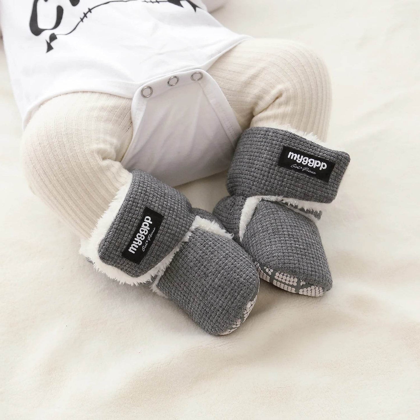 Cozy Warm Baby Booties Fleece Lined Winter Mid Calf Booties With Hook And Loop Closure For Newborns And First Walkers - ToylandEU