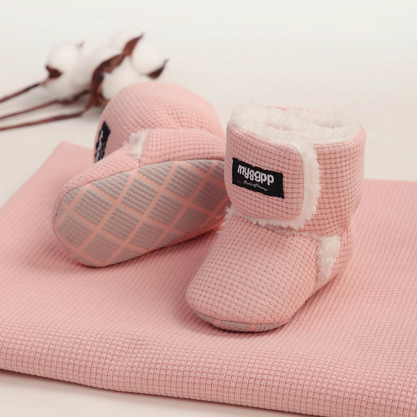 Cozy Warm Baby Booties Fleece Lined Winter Mid Calf Booties With Hook And Loop Closure For Newborns And First Walkers - ToylandEU