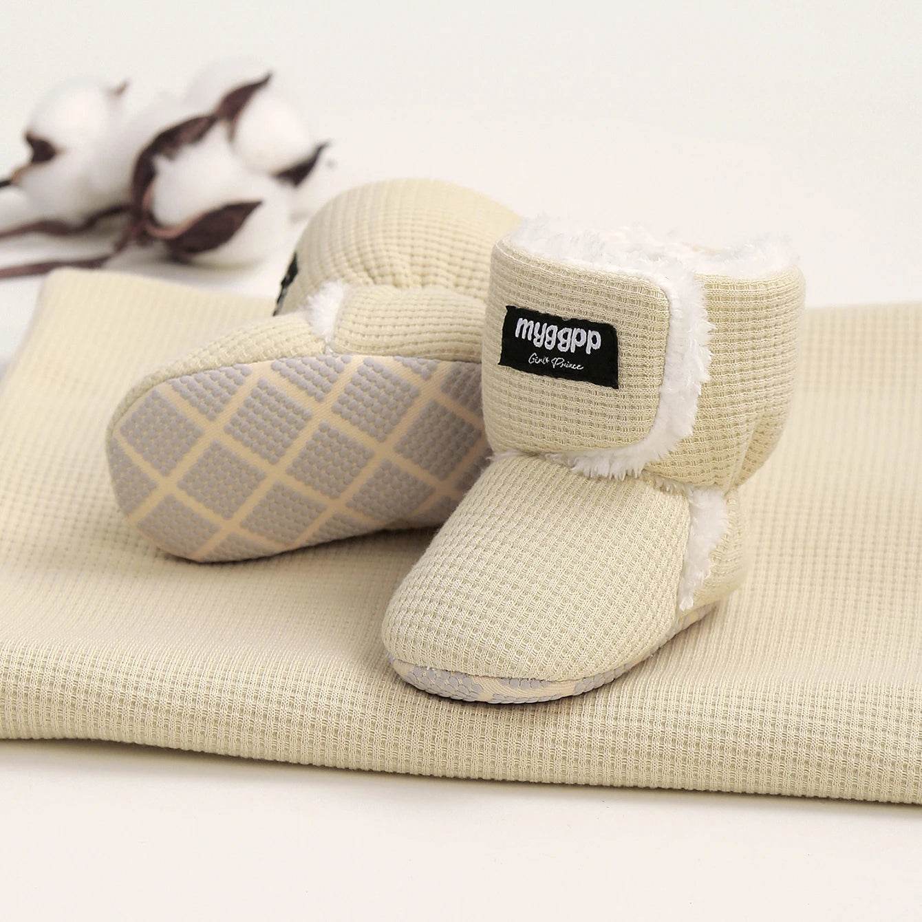 Cozy Warm Baby Booties Fleece Lined Winter Mid Calf Booties With Hook And Loop Closure For Newborns And First Walkers - ToylandEU