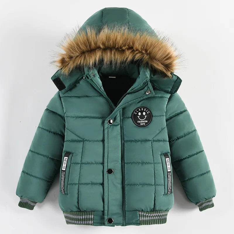 Cozy Warm Boys Down Jacket Hooded Insulated For 4 To 6Y - ToylandEU