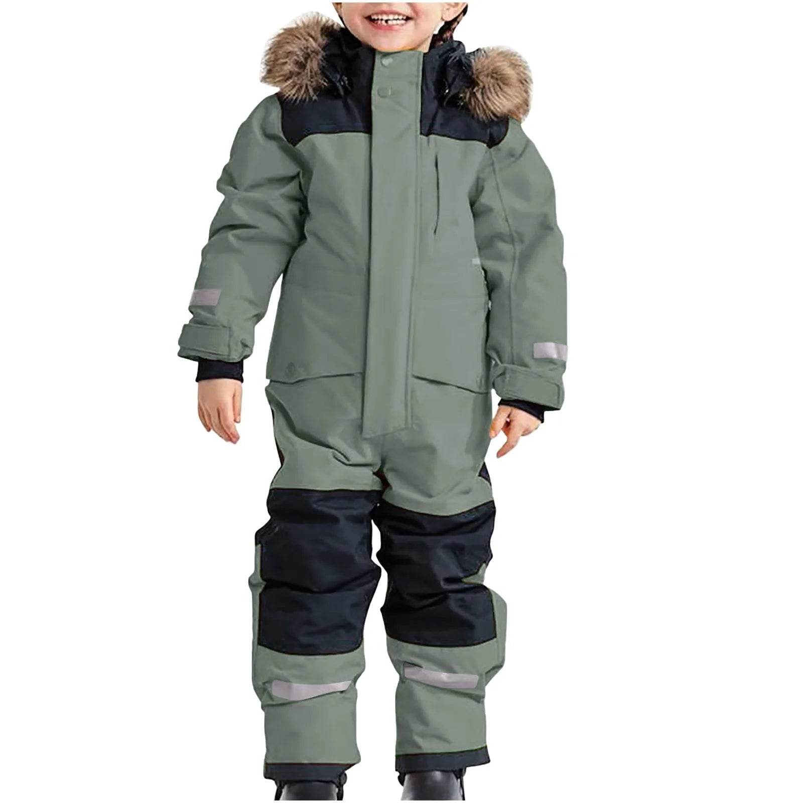 Cozy Warm Ski Suit Windproof Fleece Lined For Kids - ToylandEU