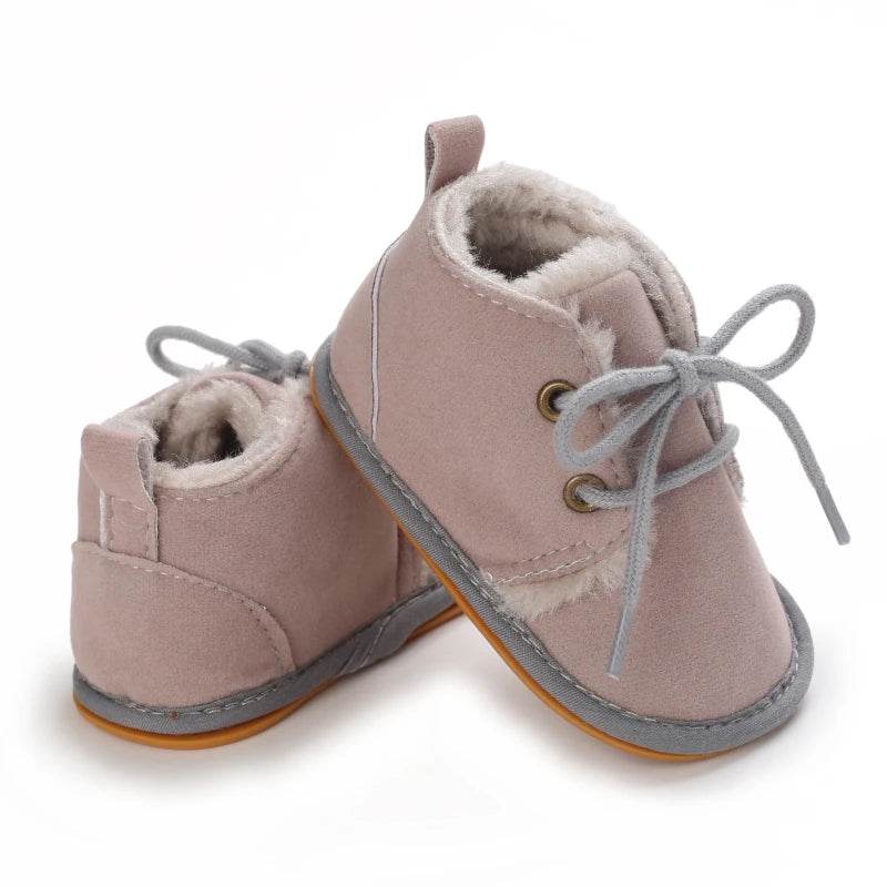 Cozy Winter Baby Boots Lace Up Design Anti Slip Sole For Boys And Girls 0 To 18 Months - ToylandEU