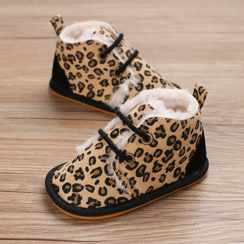 Cozy Winter Baby Boots Lace Up Design Anti Slip Sole For Boys And Girls 0 To 18 Months - ToylandEU