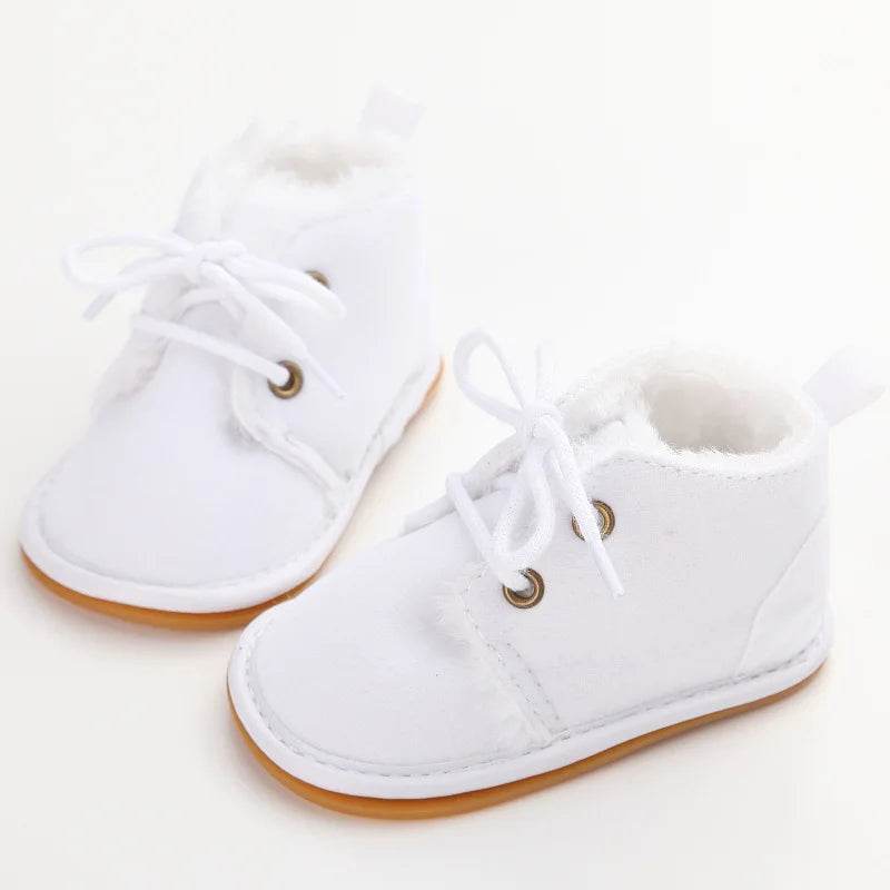 Cozy Winter Baby Boots Lace Up Design Anti Slip Sole For Boys And Girls 0 To 18 Months - ToylandEU
