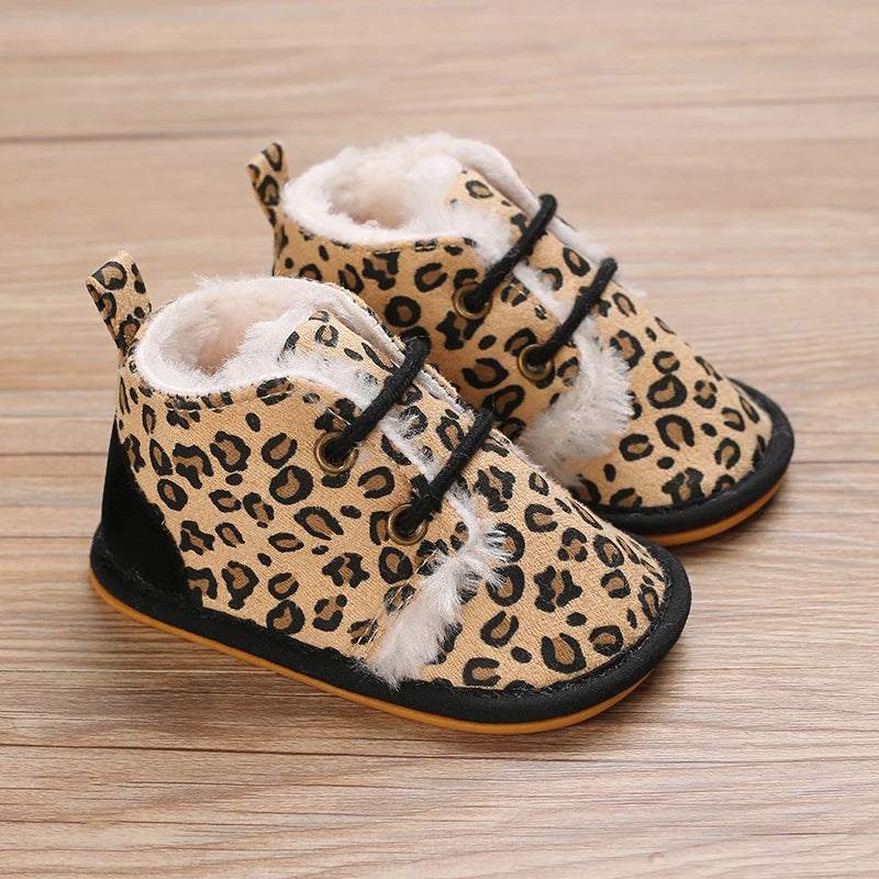Cozy Winter Baby Boots Lace Up Design Anti Slip Sole For Boys And Girls 0 To 18 Months - ToylandEU