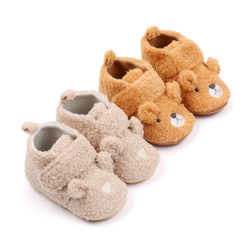 Cozy Winter Baby Shoes Bear Design Anti Slip TPR Sole For Prewalkers - ToylandEU