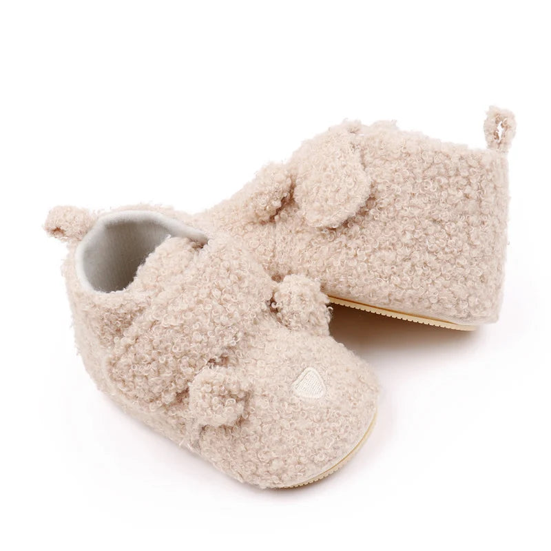 Cozy Winter Baby Shoes Bear Design Anti Slip TPR Sole For Prewalkers - ToylandEU