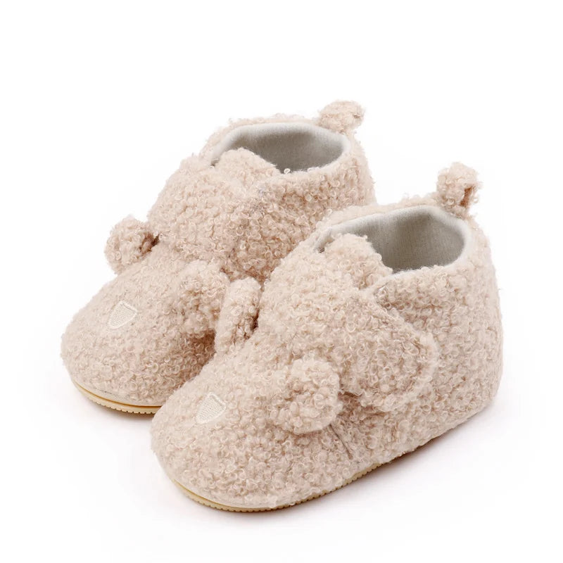 Cozy Winter Baby Shoes Bear Design Anti Slip TPR Sole For Prewalkers - ToylandEU