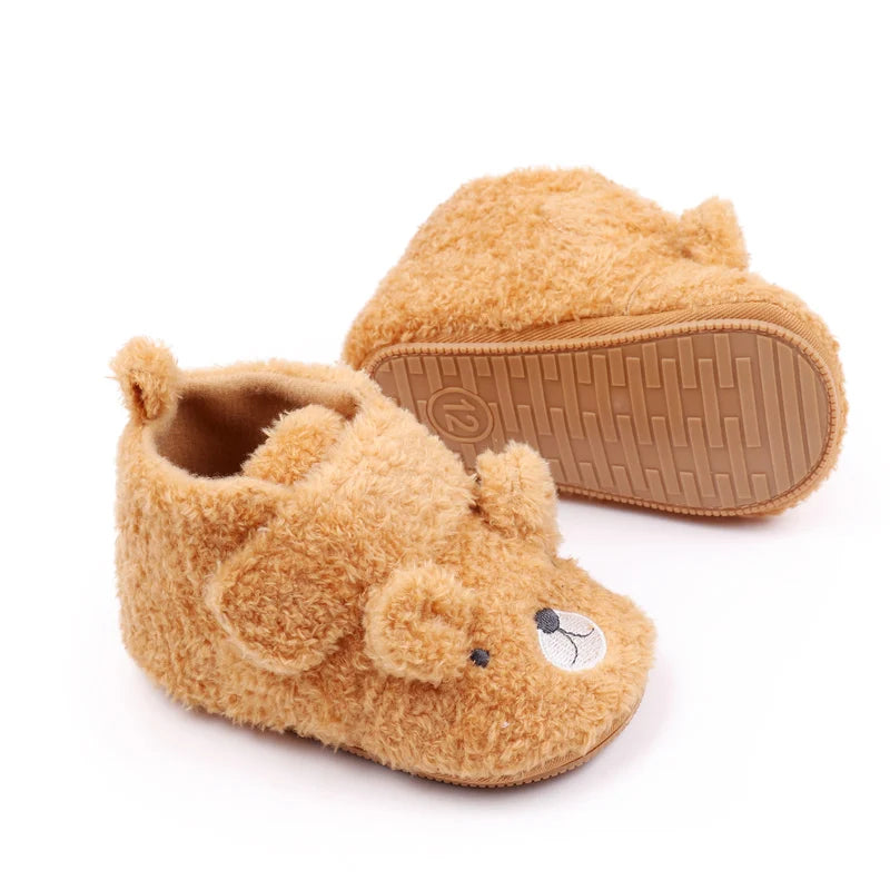 Cozy Winter Baby Shoes Bear Design Anti Slip TPR Sole For Prewalkers - ToylandEU