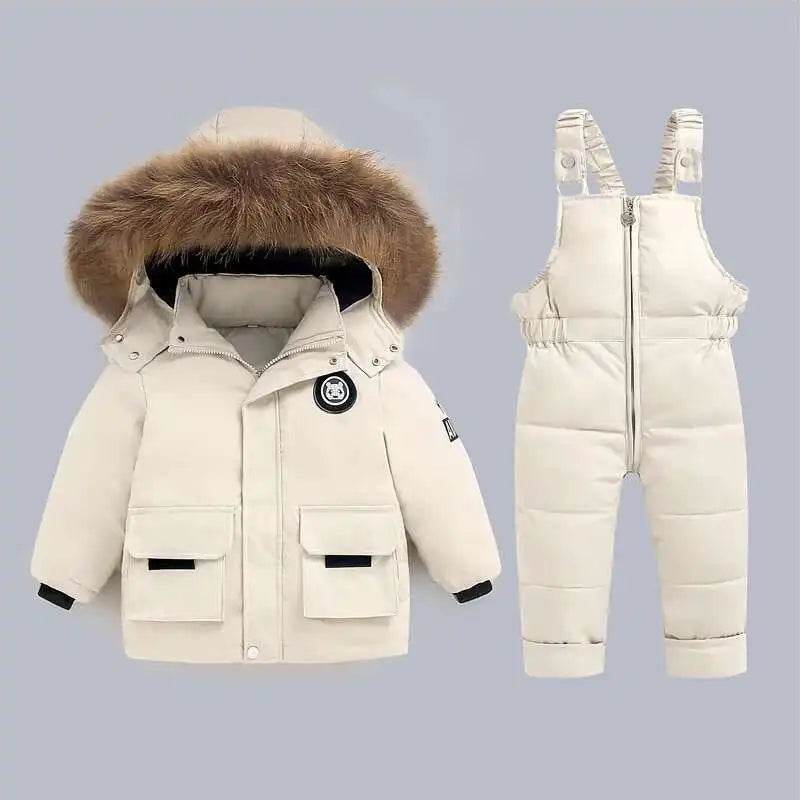 Cozy Winter Down Jacket Set Two Piece Hooded For Kids - ToylandEU