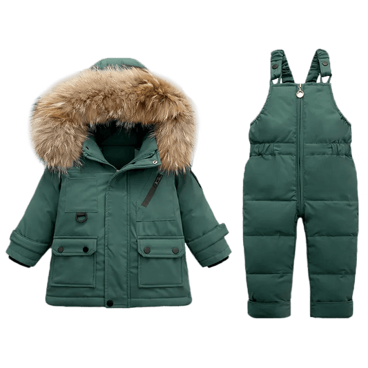 Cozy Winter Down Jacket & Ski Suit Set for Babies with Fur Collar - ToylandEU