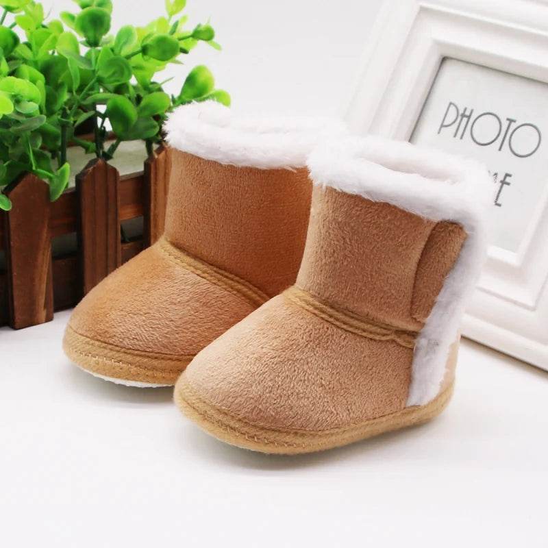 Cozy Winter First Walkers Booties for Infants - Soft Sole Snow Boots for 0-18 Months, Unisex Baby Shoes with Fur Lining - ToylandEU