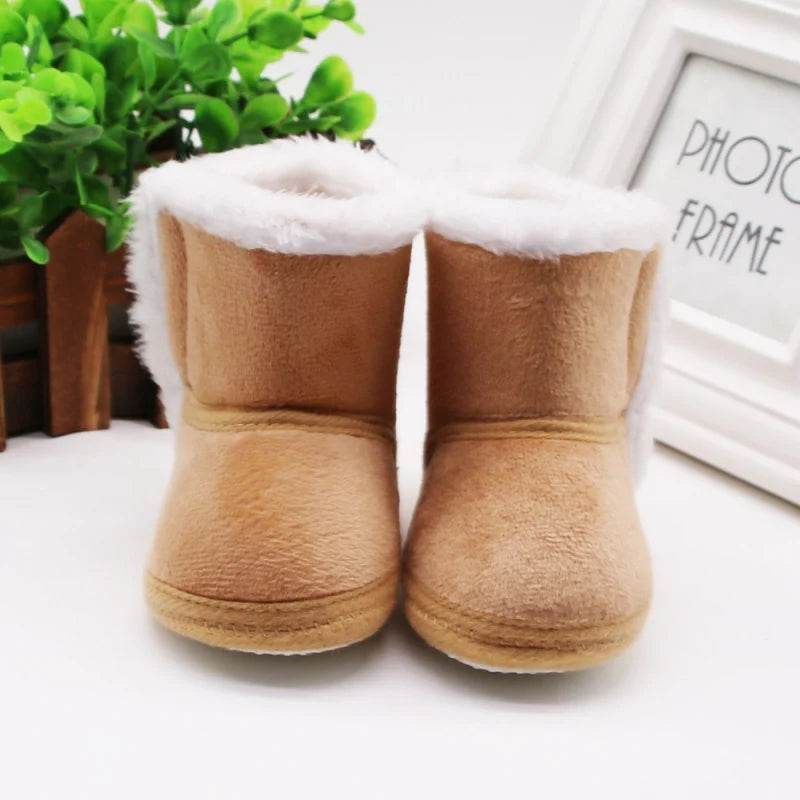 Cozy Winter First Walkers Booties for Infants - Soft Sole Snow Boots for 0-18 Months, Unisex Baby Shoes with Fur Lining - ToylandEU