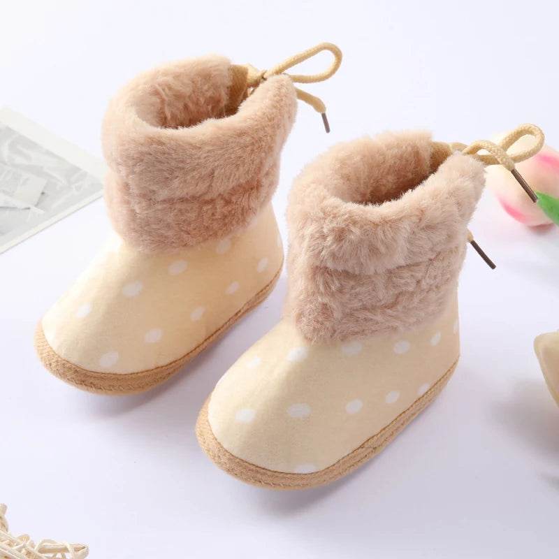 Cozy Winter First Walkers Booties for Infants - Soft Sole Snow Boots for 0-18 Months, Unisex Baby Shoes with Fur Lining - ToylandEU