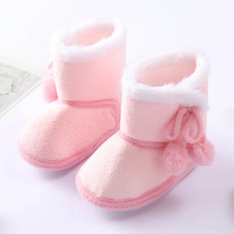 Cozy Winter First Walkers Booties for Infants - Soft Sole Snow Boots for 0-18 Months, Unisex Baby Shoes with Fur Lining - ToylandEU