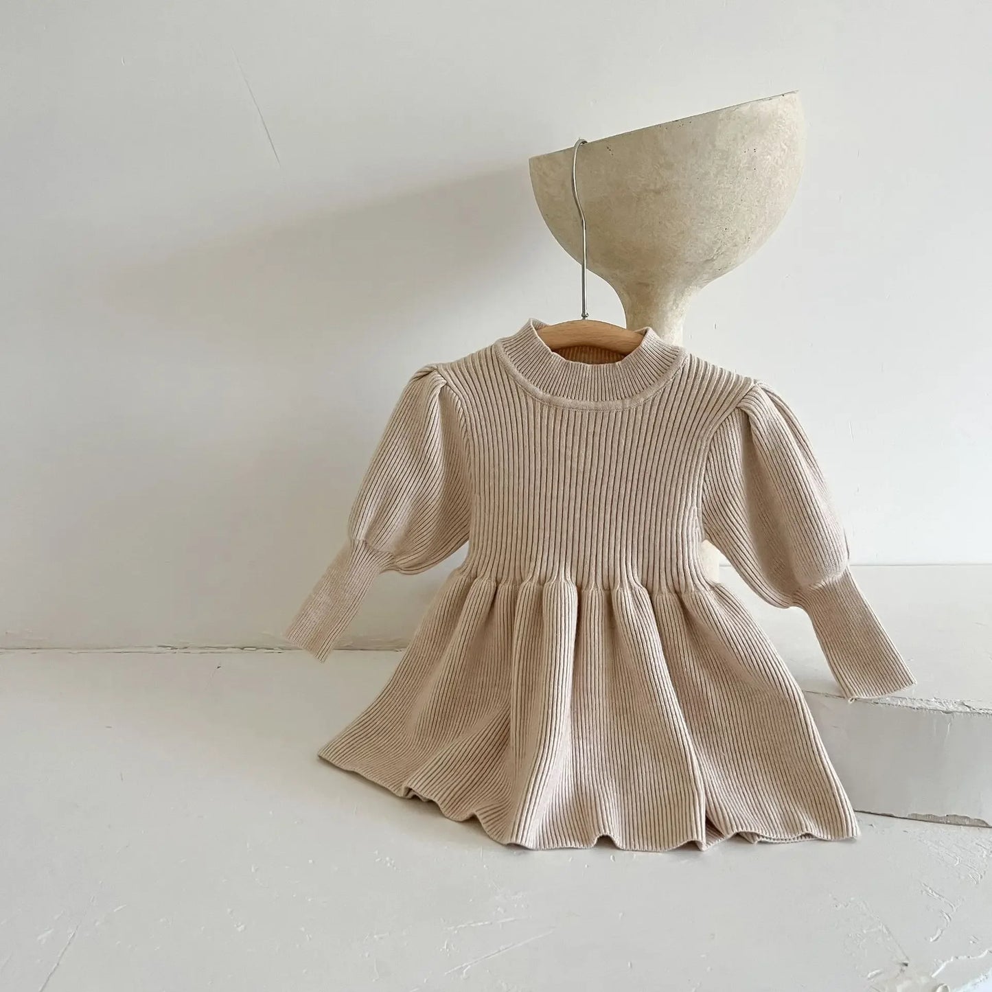 Cozy Winter Knitted Dress For Baby Girl Long Sleeve Cotton - ToylandEU
